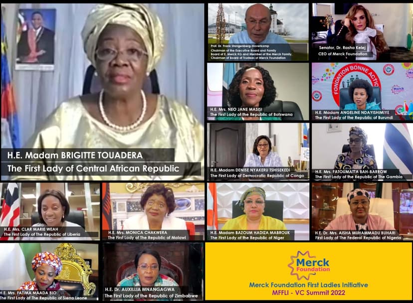 H.E. Madam BRIGITTE TOUADERA, The First Lady of Central African Republic during 4th edition of Merck Foundation First Ladies Initiative- MFFLI -  Summit 2022