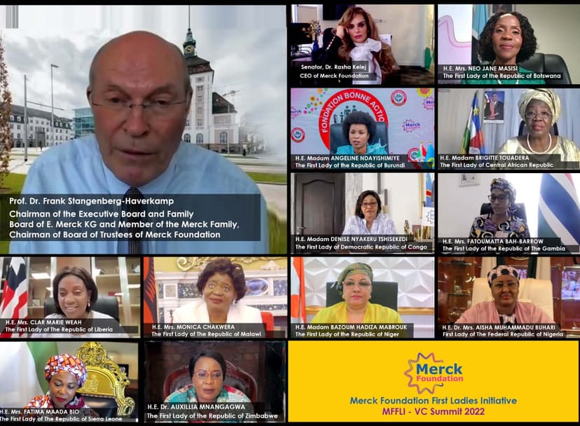 Prof. Dr. Frank Stangenberg Haverkamp, Chairman of both Executive Board of E.Merck KG & Merck Foundation Board of Trustees during 4th edition of Merck Foundation First Ladies Initiative- MFFLI -  Summit 2022