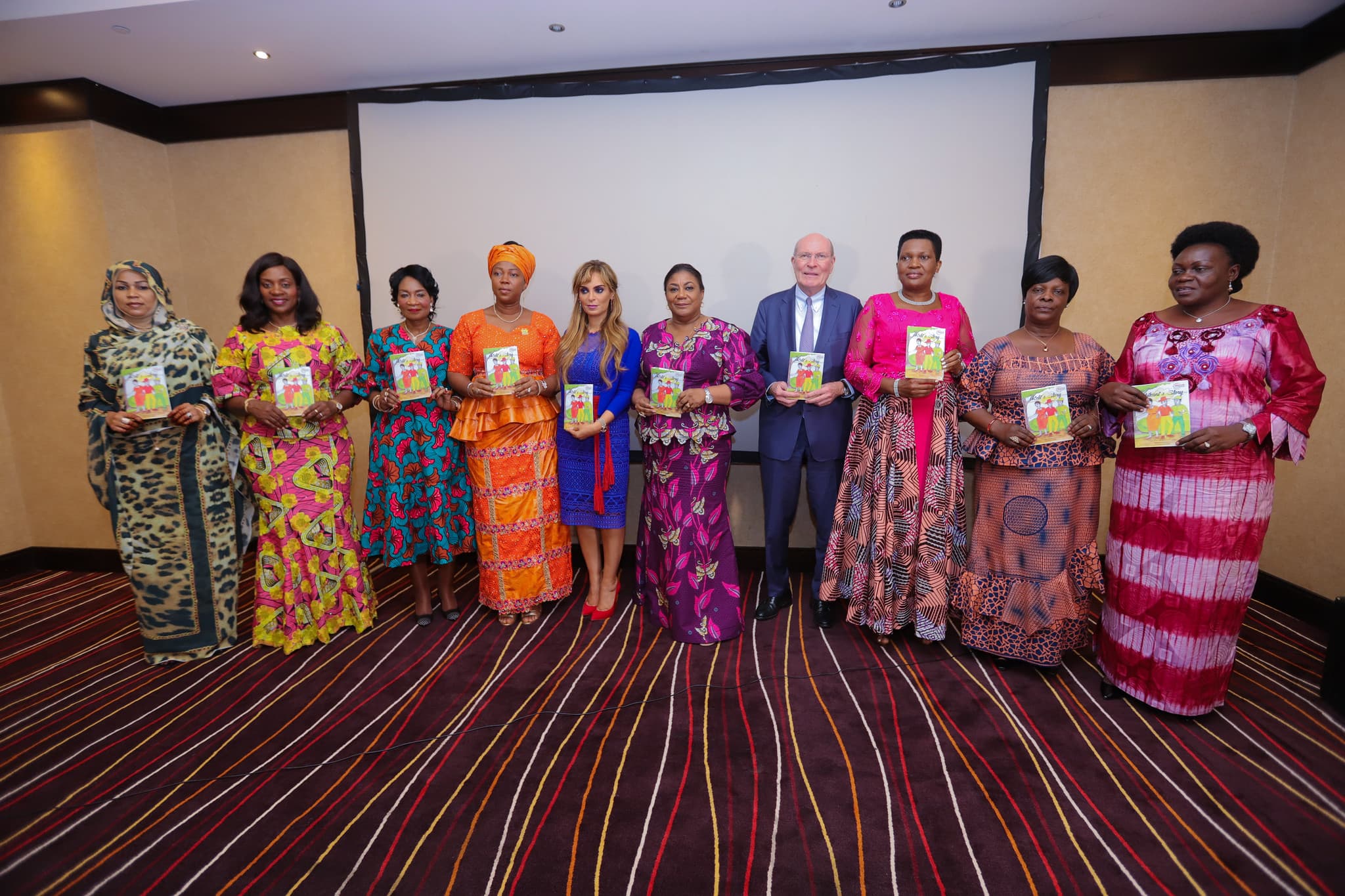 Dr. Rasha Kelej and Prof. Dr. Frank Stangenberg-Haverkamp with other African First Ladies during the Merck Foundation First Ladies Initiative Summit at the Merck Africa Asia Luminary 2019