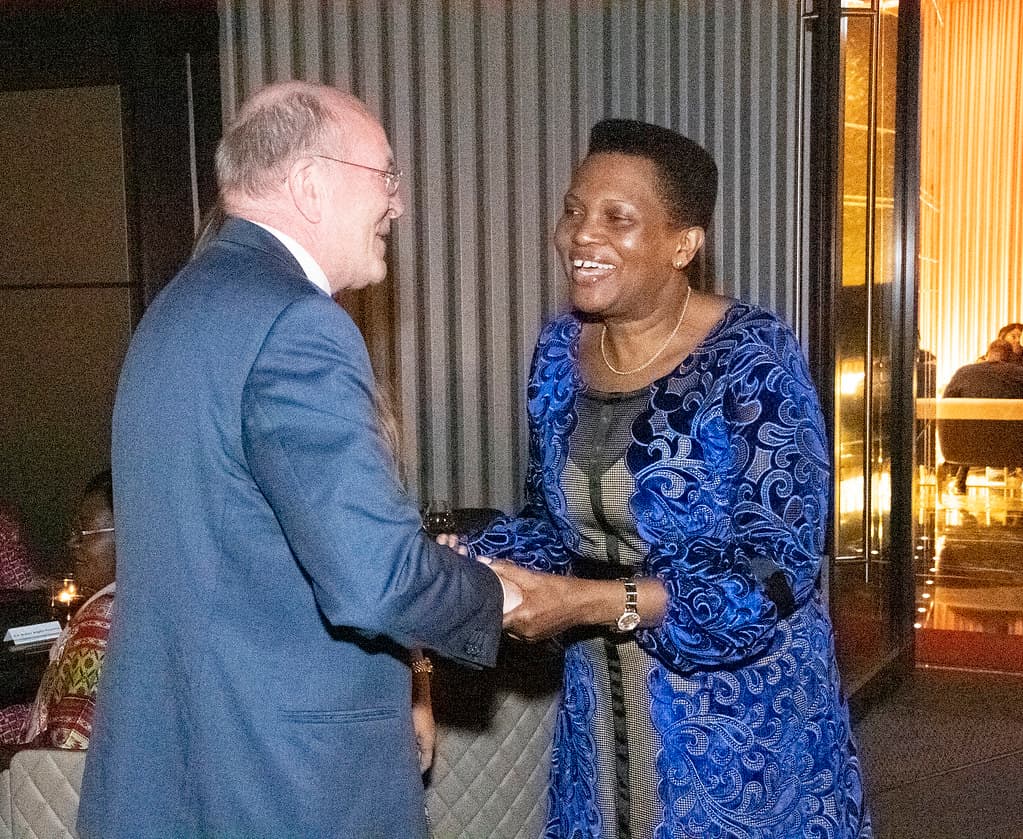 Prof. Dr. Frank Stangenberg Haverkamp with First Lady of Burundi during MFFLI Summit 2019